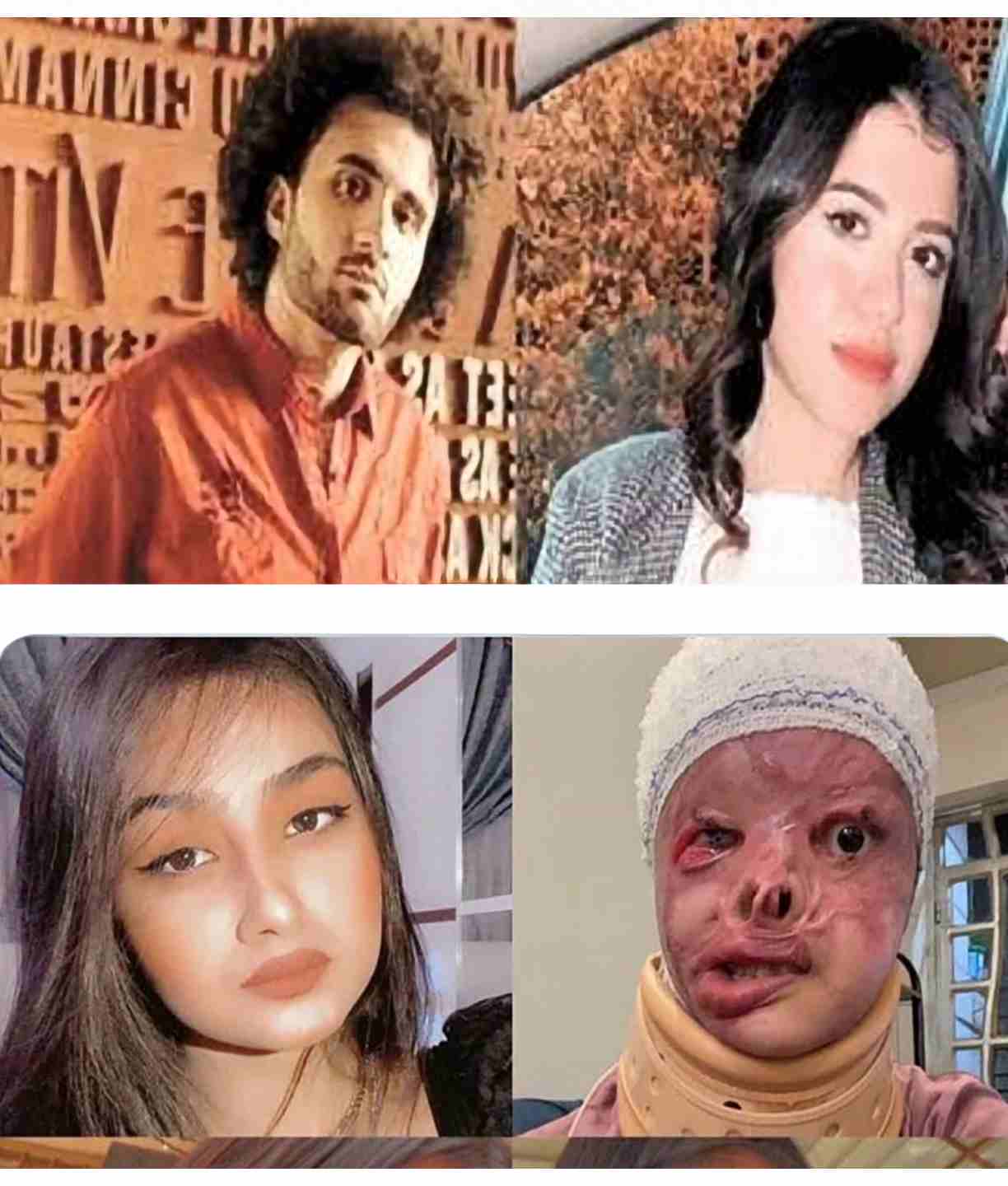 صوره ل نيره أشرف وقاتلها  وصورة مريم الركابي بعد تعرضها للحادث